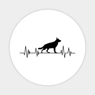 German Shepherd Heartbeat dog Heartbeat Silhouette Magnet